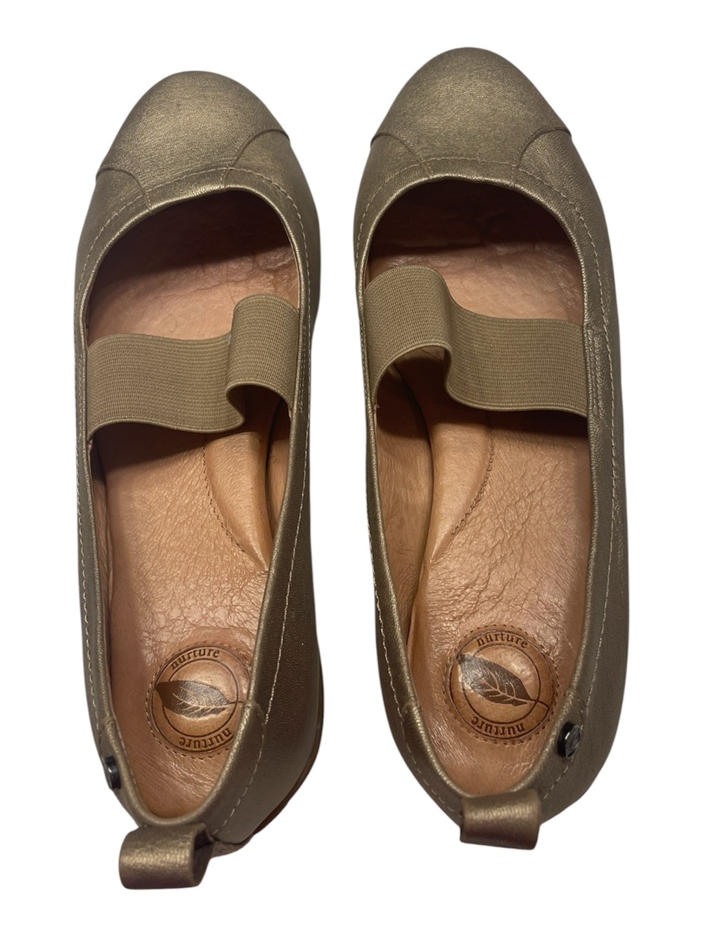 Nurture by Lamaze Metallic Bronze Elastic Strap Ballet Flats